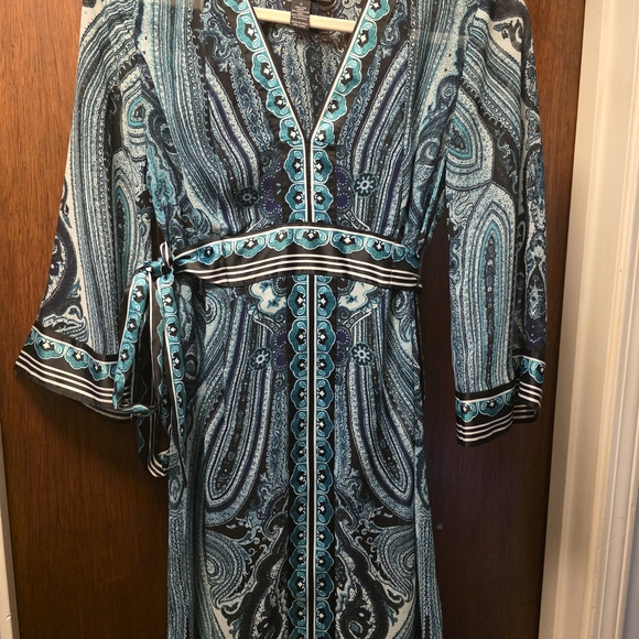 INC International Concepts Dresses & Skirts - INC International Concepts Teal and Black Paisley Dress